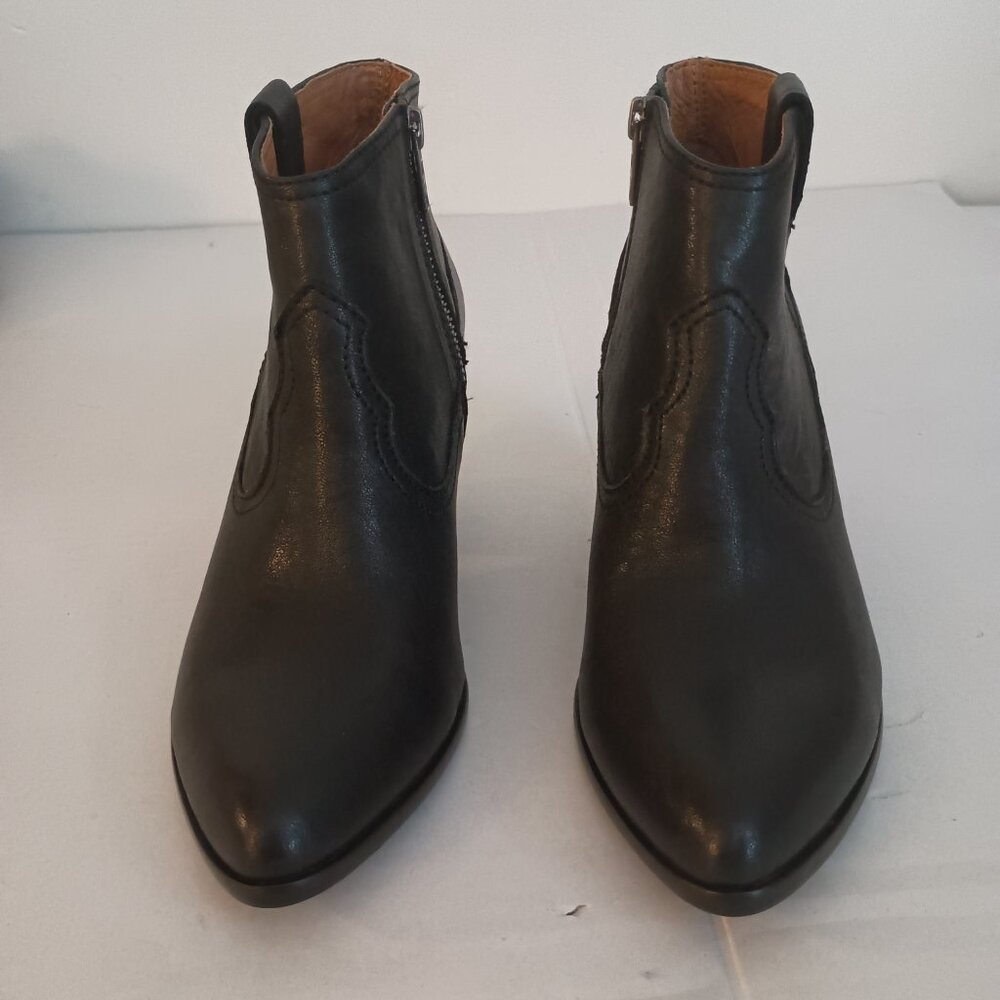 Frye Reina Black Leather Pointed Toe Ankle Booties Women’s 8M - Picture 3 of 13